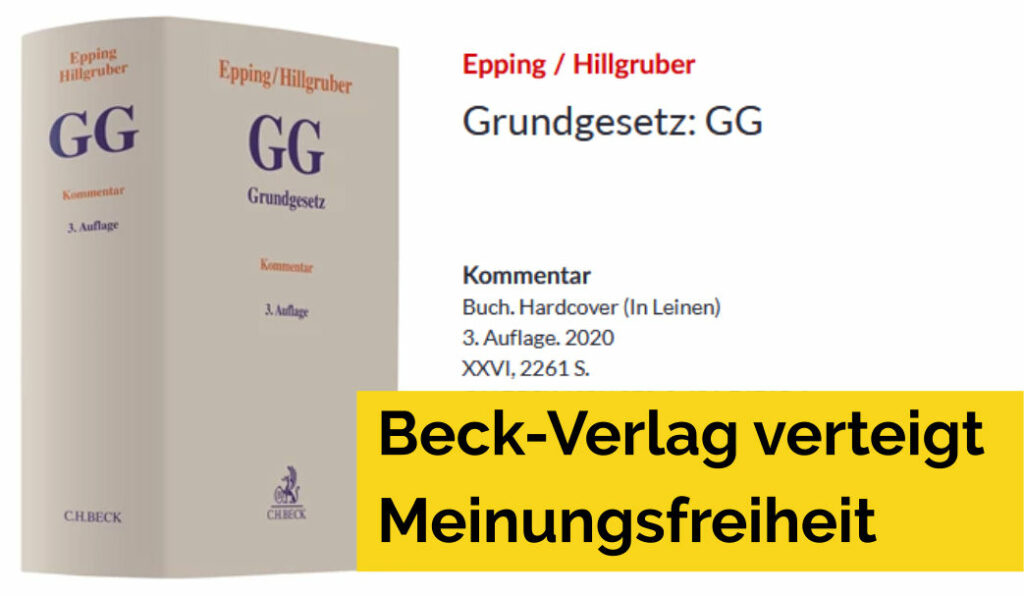 Beck-Verlag verteidigt Meinungsfreiheit