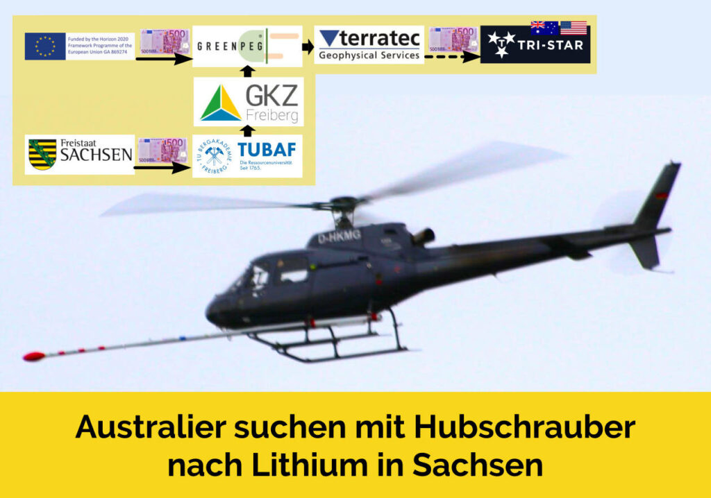 Australisches Bergbauunternehmen sucht mit Hubschrauber nach Lithium in Sachsen