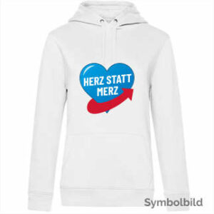 Hoodie "Herz statt Merz" Frauen (weiß)