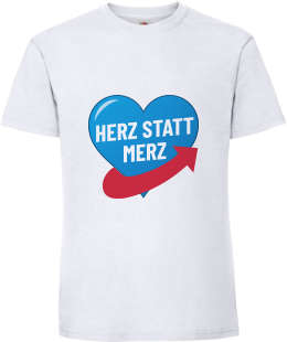 T-Shirt "Herz statt Merz" Herren weiß