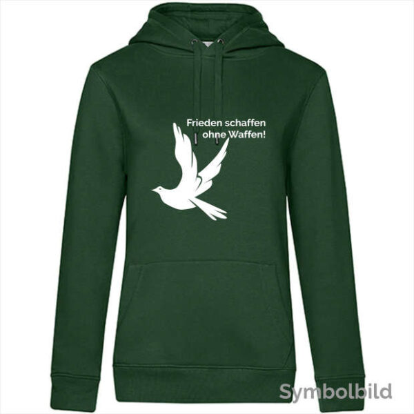 Hoodie "Frieden schaffen ohne Waffen" Damen dunkelgrün