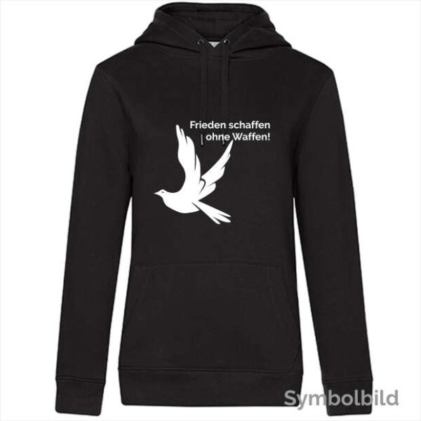 Hoodie "Frieden schaffen ohne Waffen" Damen schwarz