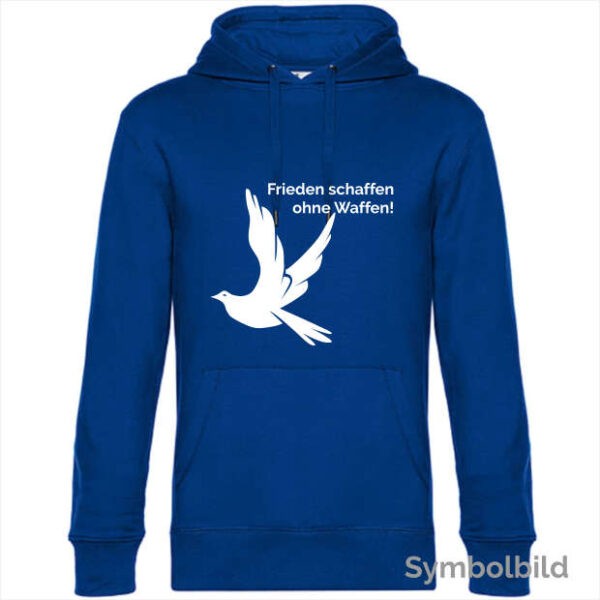 Hoodie "Frieden schaffen ohne Waffen" Herren blau