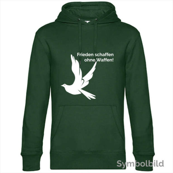 Hoodie "Frieden schaffen ohne Waffen" Herren dunkelgrün