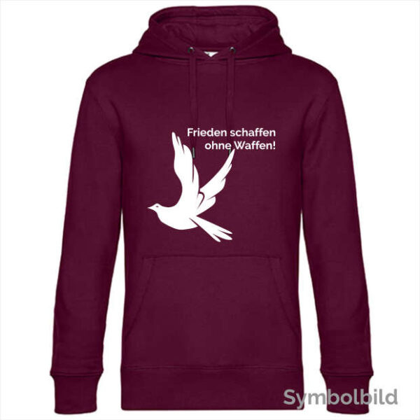 Hoodie "Frieden schaffen ohne Waffen" Herren weinrot