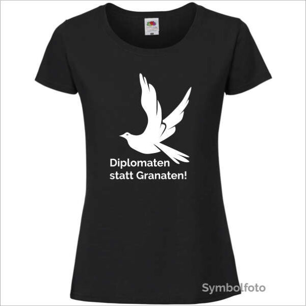 T-Shirt "Diplomaten statt Granaten" Damen schwarz