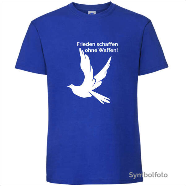T-Shirt "Frieden schaffen ohne Waffen" Herren blau