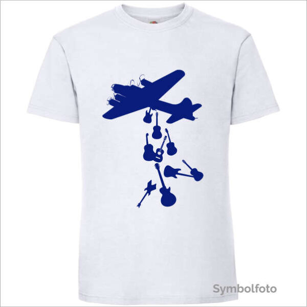 T-Shirt "Gitarrenbomber" Herren weiß