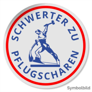Aufkleber "Schwerter zu Pflugscharen" (10 cm)