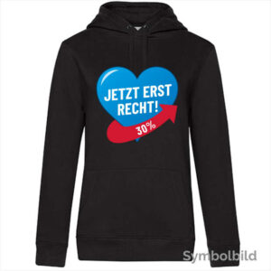 Hoodie "Jetzt erst recht" Damen (schwarz)