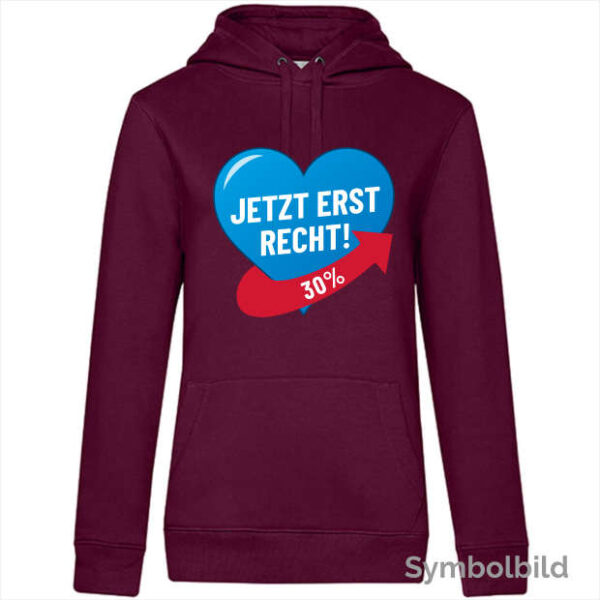 Hoodie "Jetzt erst recht" Damen (weinrot)