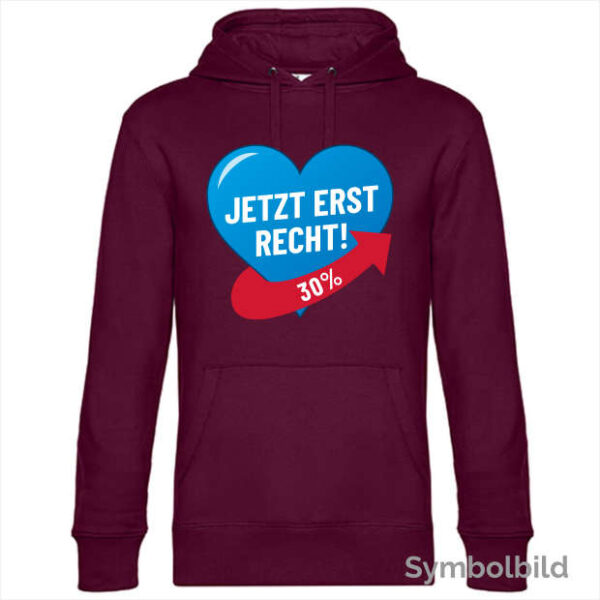 Hoodie "Jetzt erst recht" Herren (weinrot)