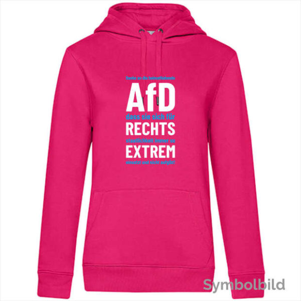 Hoodie "AfD rechtsstaatlich extrem" Damen (pink)