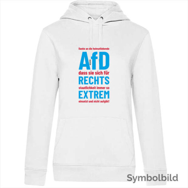 Hoodie "AfD rechtsstaatlich extrem" Damen (weiß)