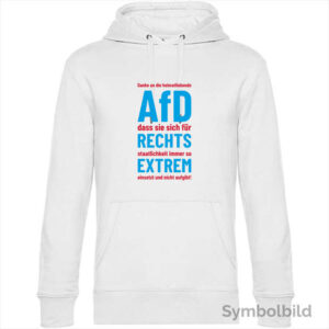 Hoodie "AfD rechtsstaatlich extrem" Herren (weiß)