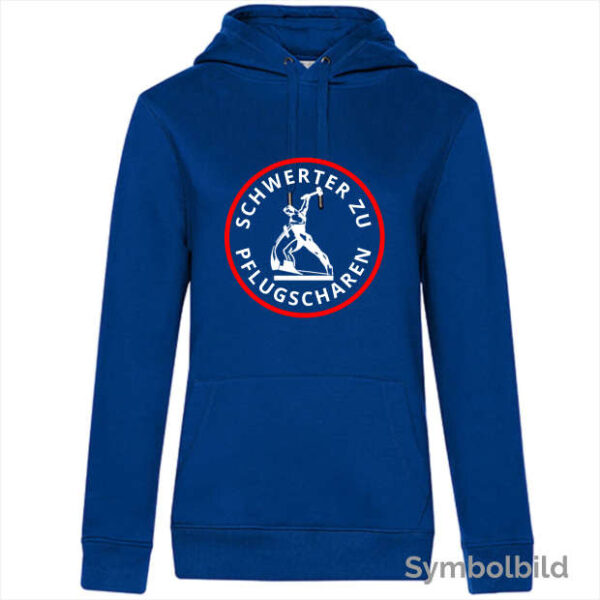 Hoodie "Schwerter zu Pflugscharen" Damen (blau)