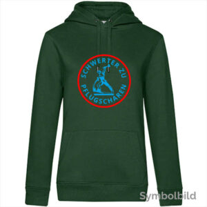 Hoodie "Schwerter zu Pflugscharen" Damen (dunkelgrün)