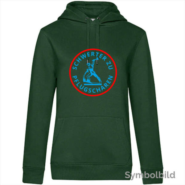 Hoodie "Schwerter zu Pflugscharen" Damen (dunkelgrün)