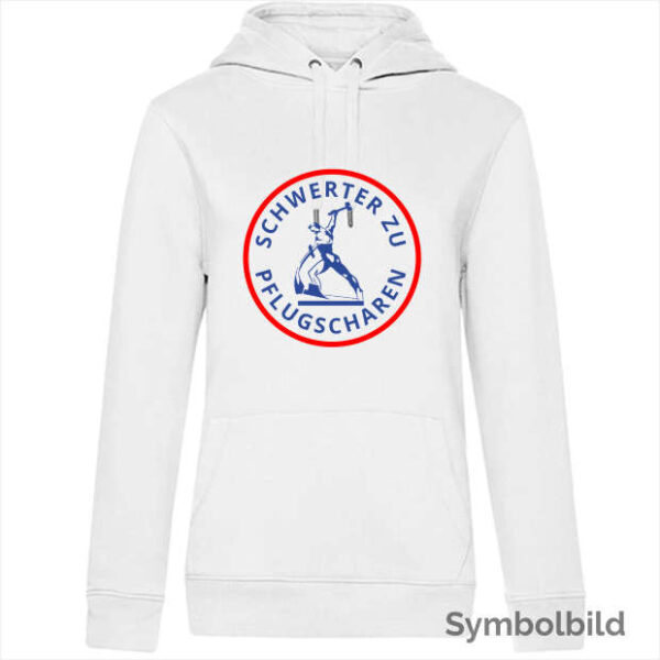 Hoodie "Schwerter zu Pflugscharen" Damen (weiß)