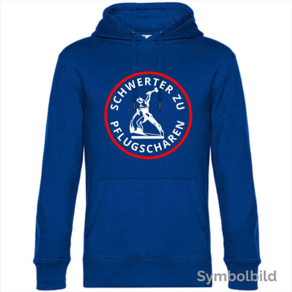 Hoodie "Schwerter zu Pflugscharen" Herren (blau)