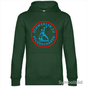Hoodie "Schwerter zu Pflugscharen" Herren (dunkelgrün)