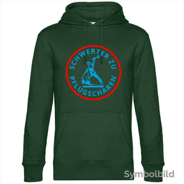 Hoodie "Schwerter zu Pflugscharen" Herren (dunkelgrün)