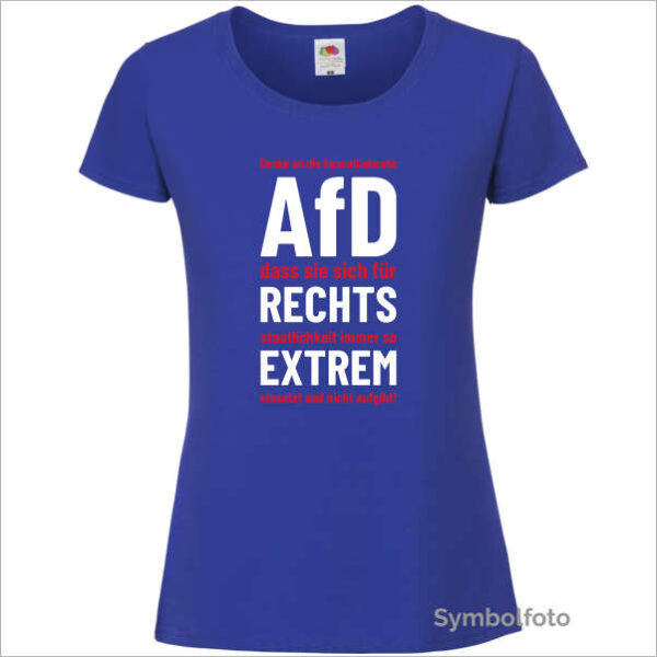 T-Shirt "AfD rechtsextrem" Damen (blau)