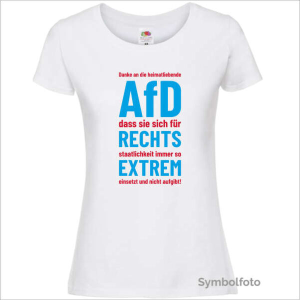 T-Shirt "AfD rechtsextrem" Damen (weiß)