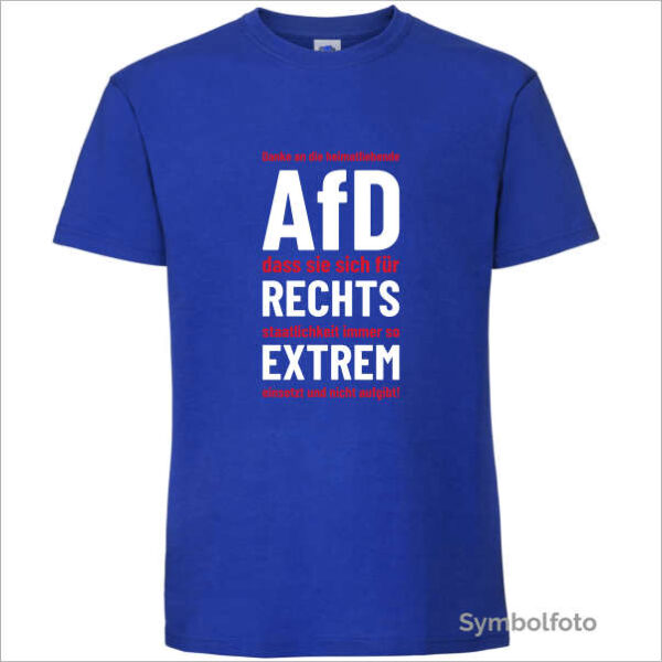 T-Shirt "AfD rechtsstaatlich extrem" Herren (blau)