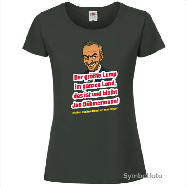 T-Shirt "Jan Böhmermann" Damen (dunkelgrün)