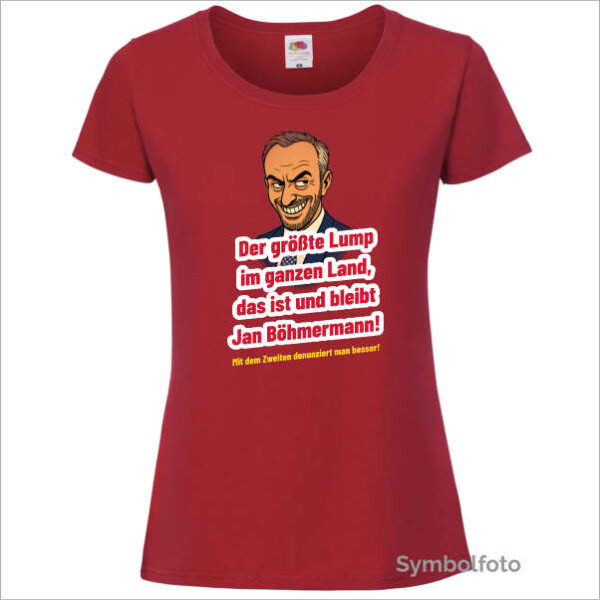 T-Shirt "Jan Böhmermann" Damen (rot)