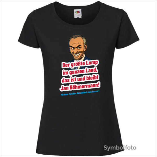 T-Shirt "Jan Böhmermann" Damen (schwarz)