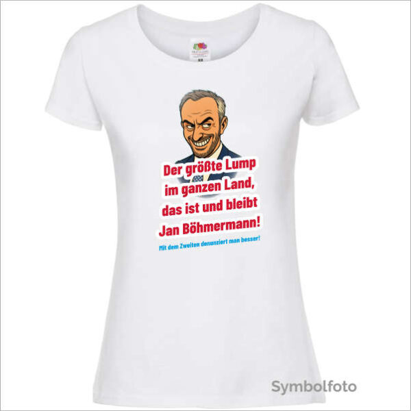T-Shirt "Jan Böhmermann" Damen (weiß)