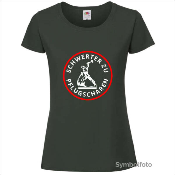 T-Shirt "Schwerter zu Pflugscharen" für Damen (dunkelgrün)