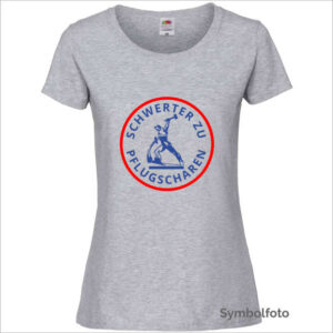 T-Shirt "Schwerter zu Pflugscharen" für Damen (grau)
