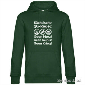 Hoodie "Sächsische 3G-Regel" für Herren in dunkelgrün