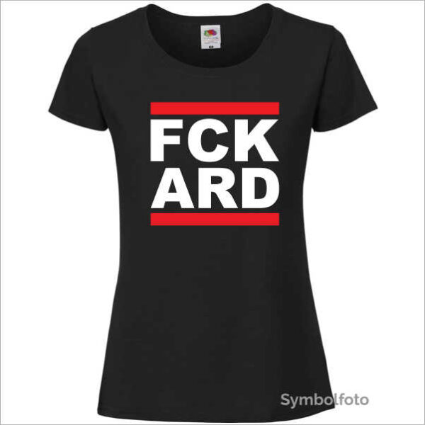 T-Shirt "FCK ARD" für Damen in schwarz