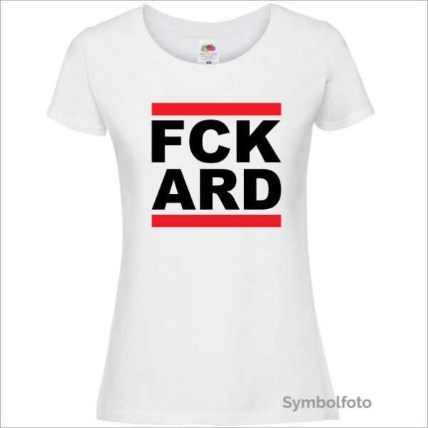 T-Shirt "FCK ARD" für Damen in weiß