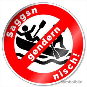 Aufkleber "Saggsn gendern nisch" in Größe 10x10 cm