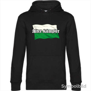 Hoodie "Alter Kämpfer" mit Sachsen-Fahne für Herren in schwarz
