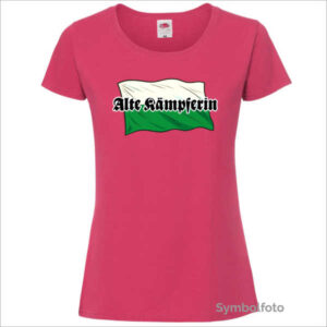 T-Shirt "Alte Kämpferin" mit Sachsen-Fahne für Frauen in pink