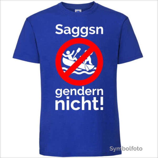 T-Shirt "Saggsn gendern nisch" für Herren in blau