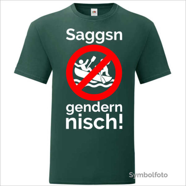 T-Shirt "Saggsn gendern nisch" für Herren in grün