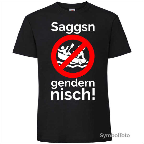 T-Shirt "Saggsn gendern nisch" für Herren in schwarz