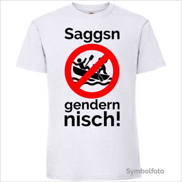 T-Shirt "Saggsn gendern nisch" für Herren in weiß