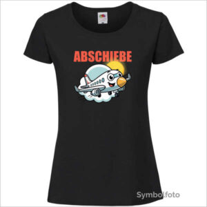 T-Shirt "Abschiebeflieger" für Frauen in schwarz