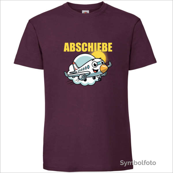 T-Shirt "Abschiebeflieger" für Männer in weinrot