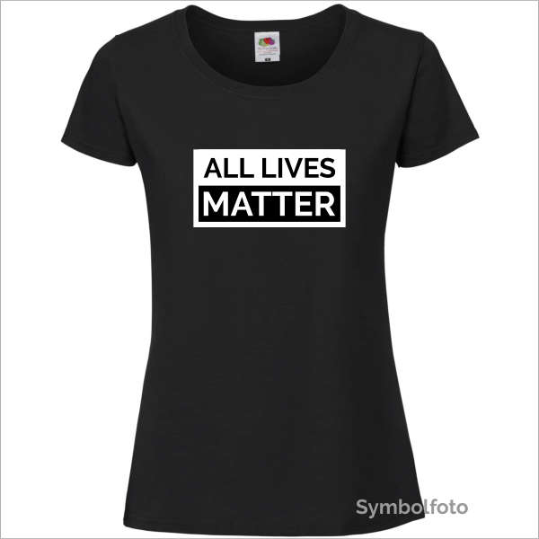 T-Shirt "ALL LIVES MATTER" für Frauen in schwarz