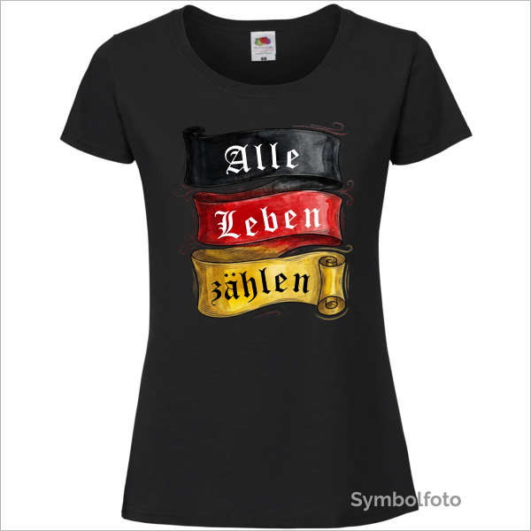T-Shirt "Alle Leben zählen" für Frauen in schwarz