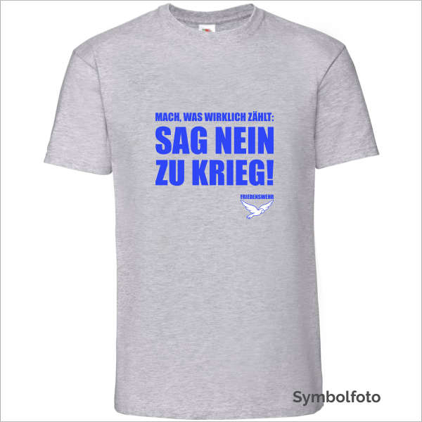T-Shirt "Sag nein zu Krieg - Friedenswehr" für Männer in grau